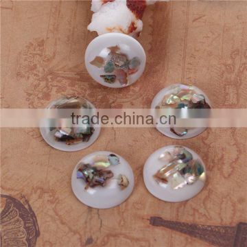 Resin & Shell Mosaic Dome Seals Cabochon Round Natural