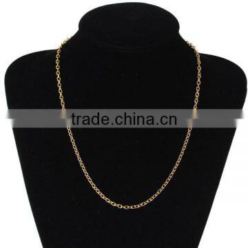 2016 Gold Plated Link Cable Chain With Lobster Claw Clasp Iron Based Alloy Jewelry Chain Necklace