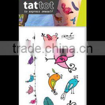 mini Adult Color Temporary Tattoo Bird and Feather body tattoo