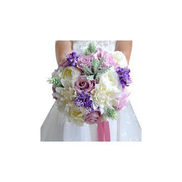 Purple Love You Holding Flowers