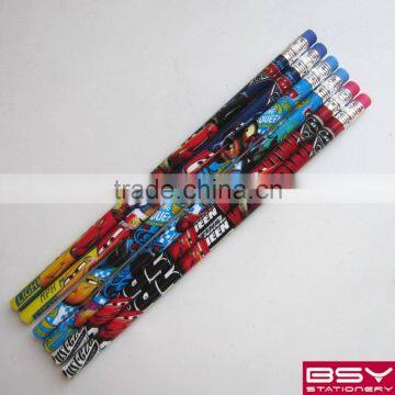 6 pcs shrink film pencils with eraser in oppbag.