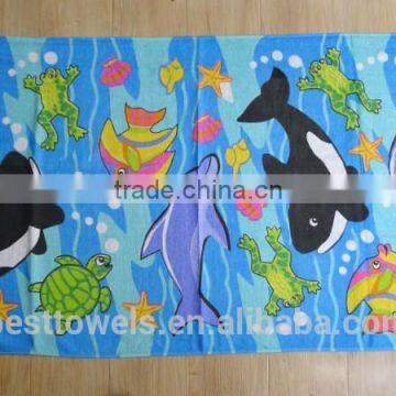 Dolphin printed 100%cotton beach towel/bath towel