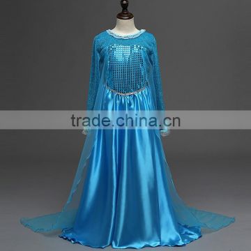 New Arriving latest dress designs Frozen Princess dress Girls dress long sleeve Party dress Evenning dress for Children