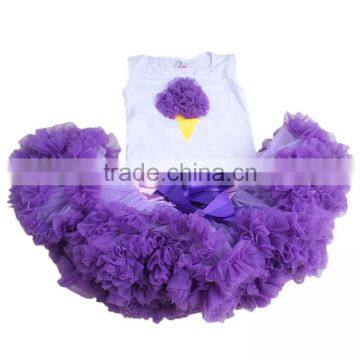 Yawoo Zebra Sleeveless Cotton Top and Satin Tulle Pettiskirts Suit Kids Clothes 2016 photo-5