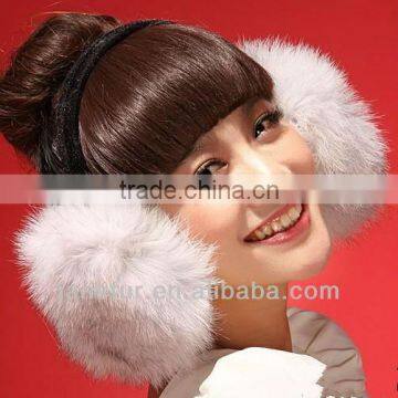 2017 wholesale Fashion Real Fox Fur Earmuff/ Winter Earmuffs ---hot selling