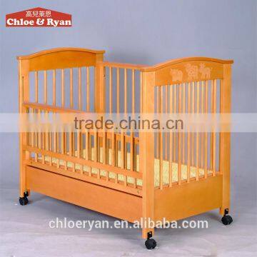 High quality cheap custom adjustable solid wood baby bed in turkey