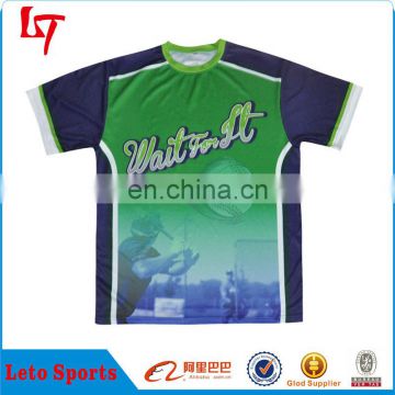 Wholesale custom dry fit sublimation digital printing blank baseball&softballt- shirts/ jersey