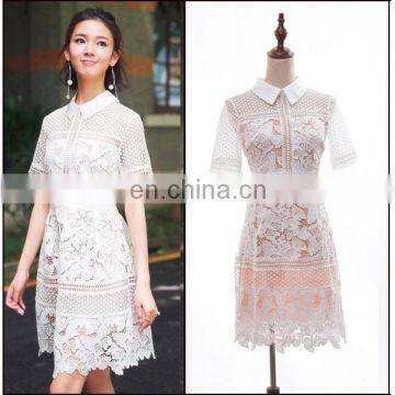 beautiful star short sleeve white lace dresses for female activities dress