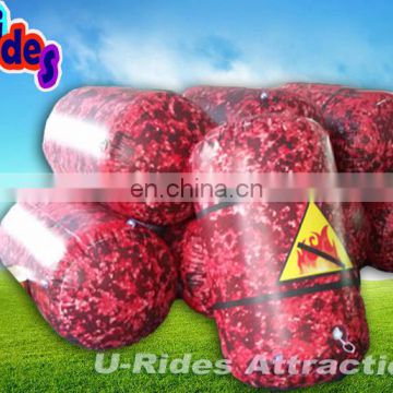 digital printing Oil Barrel Tactical Inflatable Paintball Bunkers for shooting game