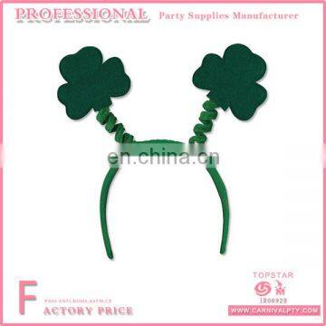 2017 Paty Supply Irish Party Dark Green Clover Cloth Free Size Irish Headband For Irish Festival