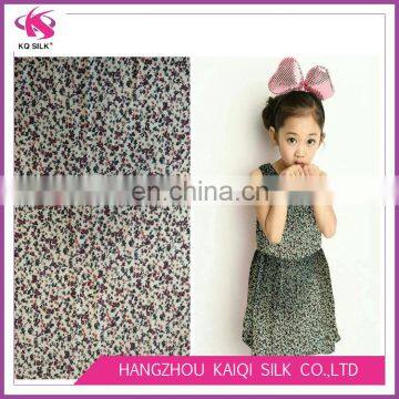 Small Floral Printing Silk CDC 100% Pure Silk Crepe de Chine Fabric photo-1