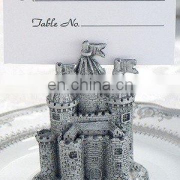 Pewter Finish Castle Place Card Holder