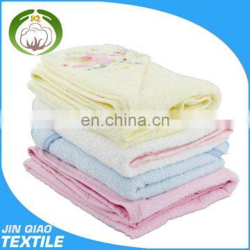 Cheap solid color Cotton Embroidery baby terry towel hooded baby bath towel