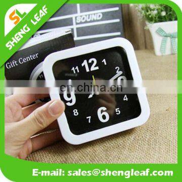 Square Fashion Simple and Easy Promotion Gifts Black Mini Alarm Clock Wholesale photo-3