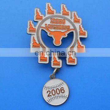 Longhorn baseball trading pin