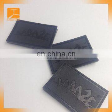 Custom Brand Logo Label Black Imprint 3D Rivet Pyramid Modern Style Leather Label Customized Silk Printing Logo for Jeans Jacket photo-4