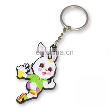 Custom PVC rubber cute cartoon rabbit keychains for sale