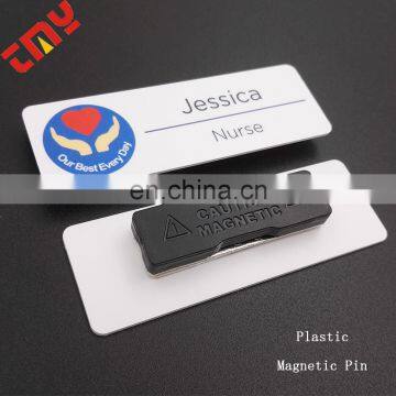 Wholesale Plastic Magnetic Reusable Name Badge With Your Own photo-2