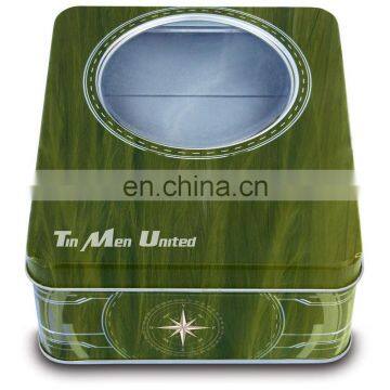 Olive oil package gift tin box with window