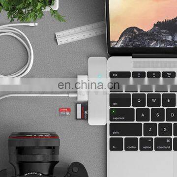 Aluminum Multi-Port Adapter Type-C USB 3.0 5 in 1 Combo Hub With USB-C Charging Port,2 USB 3.0 Ports, SD/Micro Card Reader photo-3