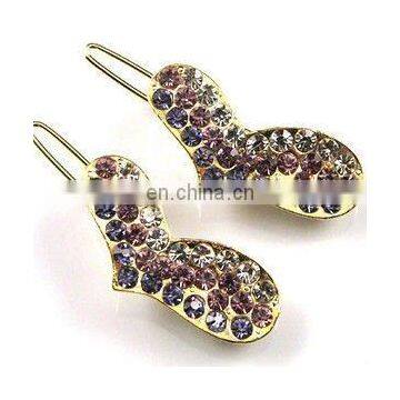 2013 newest fashion alloy heart rhinestone hair clip