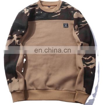 wholesale oem custom with own logo no minimum blank with raglan seam crewneck camo hoodie sweatshirt