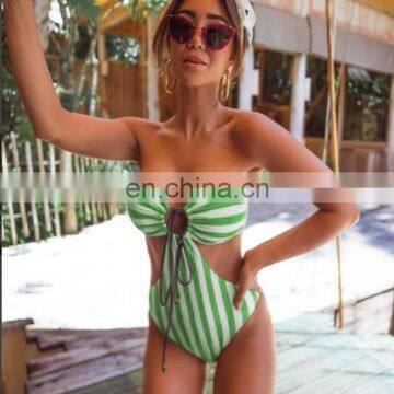 Special Cute Out One Piece Swimsuit Sexy Monokini Bodysuit Striped Bath Suits