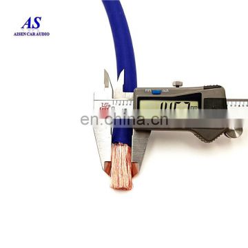 High quality car audio power ground battery cable 1/0 OFC wire with flexible blue jacket