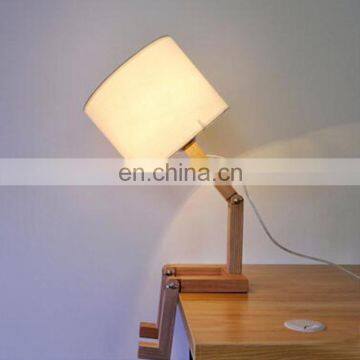 Flexible Desk Light Fabric Wooden Table Lamp Elegant Household Living Room for Reading Book Study Room photo-6