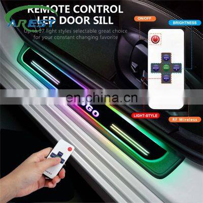 Remote Control RGB LED Car Door Sill Scuff Plate for Toyota 4 Runner 4Runner 2000 -2020 Car Pedal Door Threshold Pathway Light