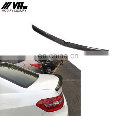 Carbon W212 Sedan Race Boot Lip Spoiler for Mercedes Sedan E-Class E200 4Door V Style 10-15