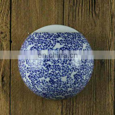 various blue and white ceramic ball shape flower vase for wall hanging decoration