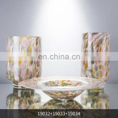 Hand Blow Luxury Glass Compote Decoration Animal Leopard Amber Vase photo-5