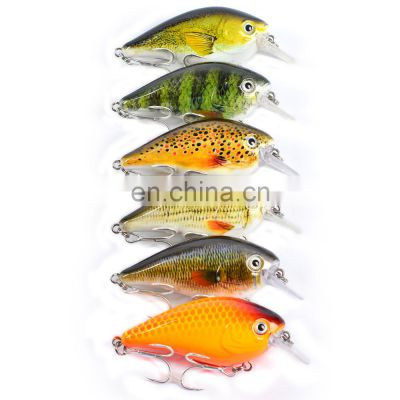 Brand industrial printing lure lure lifelike 6 colors 7.6CM-12.7G little fat rock crank lure