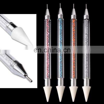 Wholesale Nail Art Dual-ended Dotting Pencil Wax Head Pick Up Rhinestone Picker Nail Art Pen photo-2