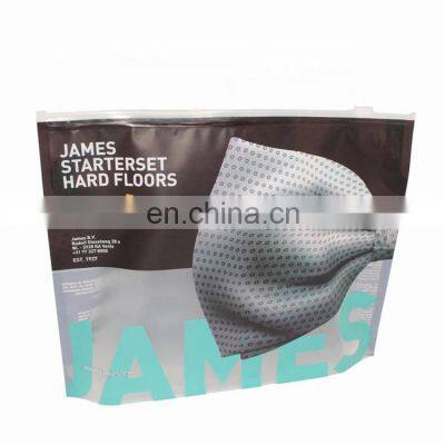 High quality custom printed waterproof slider zipper bag stand up mylar bag for clothes