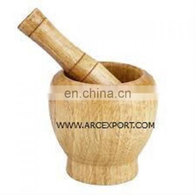 antique wood mortar & pestle