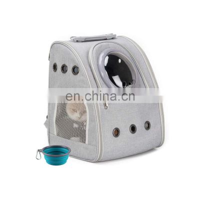 Wholesale custom sublimation white breathable washable double sling pet carrier backpack capsule for cats dogs