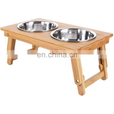 Elevated Adjustable Dog Bowl Pet Feeding Station with Stainless Steel Bowls Raised Dog Bowl for Dogs