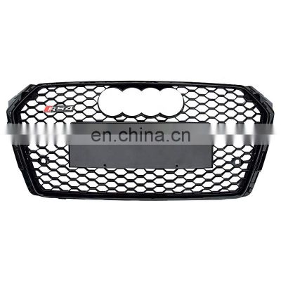 Replacement RS4 car front grille for Audi A4 B9 A4L center honeycomb mesh grille black high quality bumper grill 2017-2019