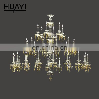 HUAYI Professional Project Lighting Indoor Hotel Customized Hanging Candle crystal chandelier