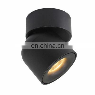 LED Surface Spot Ceiling Lighting 360 Degrees Round Curve Rotation LED COB Down Lamps Cylinder Creative COB Spot Light