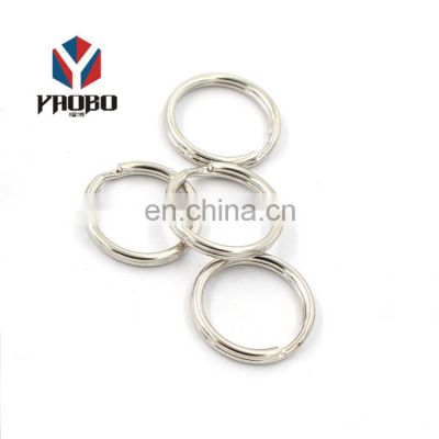 Fashion Custom Shape 10mm Round Edge Stainless Steel Keychain Split Ring