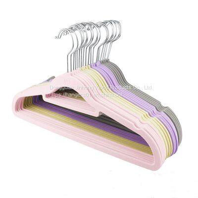 Amazon Hot Sell Sustainable Velvet Hanger Garment Usage Non-slip Flocking Hangers Soft Space Saving Rack photo-5
