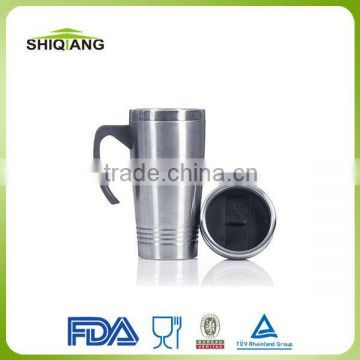 450ml atlasware double wall stainless steel thermal travel coffee mugs with plastic handle and streak thermos bottles