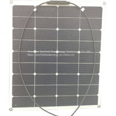 Высокоэффективные гибкие солнечные панели SunPower мощностью 50Вт, 60Вт, 65Вт и напряжением 20,5В. Производство на заказ. Фабричные цены.