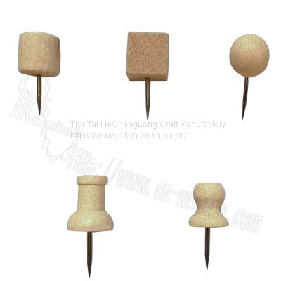 Original wooden retro thumbnails creative DIY cork message board convenience nails, push nails, wooden I-shaped nails