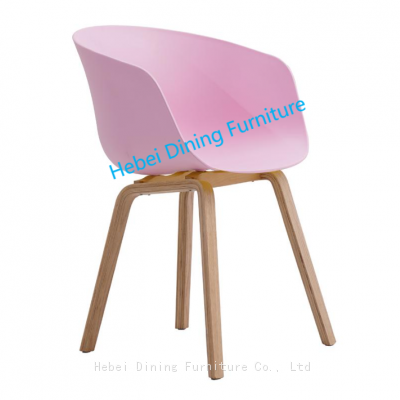 Dining Furniture Living Room Furniture Beautiful Outdoor PP Cafe Chair Backrest Armrest Plastic/Velvet Chairs photo-4