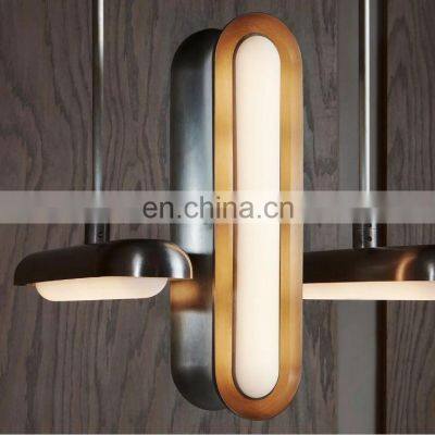 Modern Industrial Brass Metal Glass Transparent Lampshade Pendant Light Living Room Hotel Ceiling Home Decoration Lighting photo-3