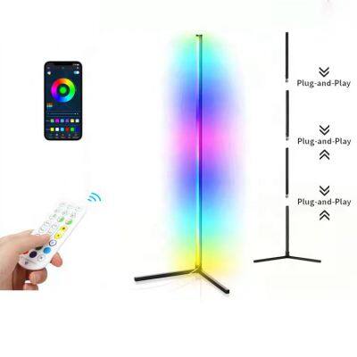 Hot Sale 1.65m APP Led Corner Floor Lamp Remote Control Music Rhythm Decorative Room vibe Corner Lamp RGB Floor Lamp